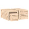 Set Cassette da Giardino 4 pz in Legno Massello di Pino