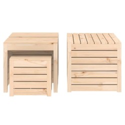 Set Cassette da Giardino 4 pz in Legno Massello di Pino