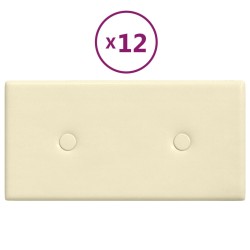 Pannelli Murali 12 pz Crema 30x15 cm in Similpelle 0,54 m²