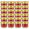 Vaso per Marmellata in Vetro Coperchio Oro 24 pz 110 ml