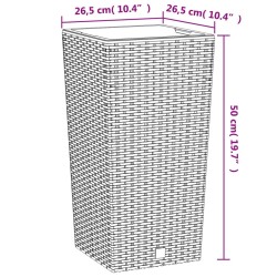 Fioriera con Interno Rimovibile Antracite 11 / 26,5 L PP Rattan