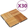 Piastrelle per Esterni 30pz 30x30 cm Legno Massello di Teak