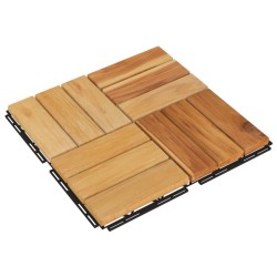 Piastrelle per Esterni 30pz 30x30 cm Legno Massello di Teak