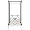 Letto a Baldacchino Grigio in Metallo 90x200 cm