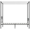 Letto a Baldacchino Grigio in Metallo 90x200 cm