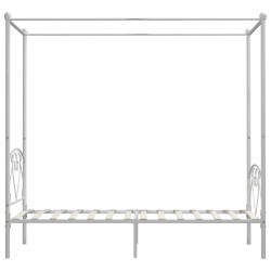 Letto a Baldacchino Bianco in Metallo 90x200 cm