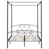 Letto a Baldacchino Grigio in Metallo 160x200 cm