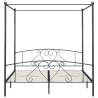 Letto a Baldacchino Grigio in Metallo 180x200 cm