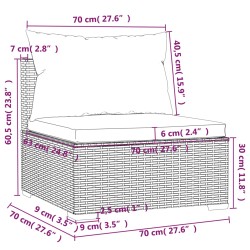 Set Divani da Giardino 10 pz con Cuscini in Polyrattan Marrone