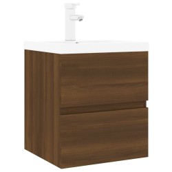 Mobile Bagno Lavabo Integrato Rovere Marrone Legno ingegnerizzato