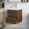 Mobile Bagno Lavabo Integrato Rovere Marrone Legno ingegnerizzato