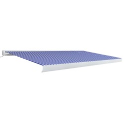   Tenda a Cassonetto Motorizzata 500x300 cm Blu e Bianco