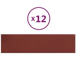 Pannelli Murali 12 pz Rosso Vino 60x15 cm Similpelle 1,08 m²