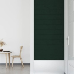 Pannelli Murali 12 pz Verde Scuro 90x15 cm Velluto 1,62 m²