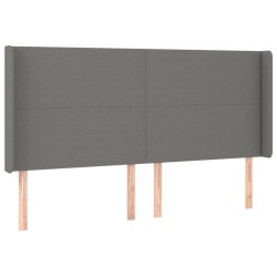 Letto a Molle Materasso e LED Grigio Scuro 180x200cm in Tessuto