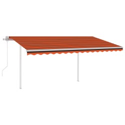   Tenda Automatica Sensore Vento e LED 4,5x3 m Arancio e Marrone