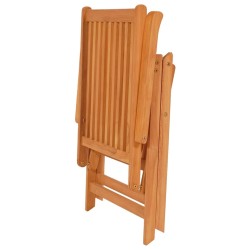   Sedie da Giardino 4 pz con Cuscini Rosso Vino Massello di Teak