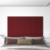 Pannelli Murali 12 pz Rosso Vino 30x15 cm Tessuto 0,54 m²