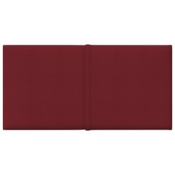 Pannelli Murali 12 pz Rosso Vino 30x15 cm Tessuto 0,54 m²