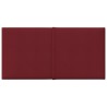 Pannelli Murali 12 pz Rosso Vino 30x15 cm Tessuto 0,54 m²