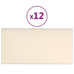 Pannelli Murali 12 pz Crema 60x30 cm Velluto 2,16 m²