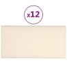 Pannelli Murali 12 pz Crema 60x30 cm Velluto 2,16 m²