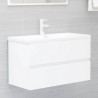   Mobile da Bagno con Lavabo Integrato Bianco in Truciolato