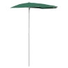   Ombrellone Semicircolare da Giardino con Palo 180x90 cm Verde