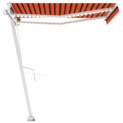   Tenda da Sole con LED Sensore Vento 350x250 cm Arancio Marrone