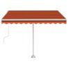   Tenda da Sole con LED Sensore Vento 350x250 cm Arancio Marrone