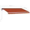   Tenda da Sole con LED Sensore Vento 350x250 cm Arancio Marrone