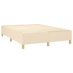 Letto a Molle con Materasso e LED Crema 140x200 cm in Tessuto