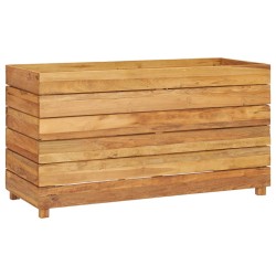 Fioriera 100x40x55 cm in Legno Massello di Teak e Acciaio