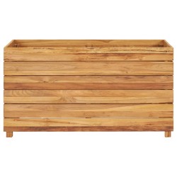 Fioriera 100x40x55 cm in Legno Massello di Teak e Acciaio