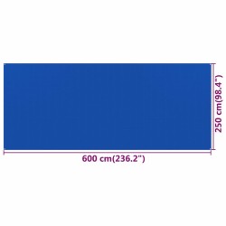   Tappeto da Tenda 250x600 cm Blu in HDPE