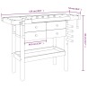 Banco Lavoro Cassetti e Morse 124x52x83cm Legno Massello Acacia