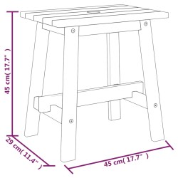 Sgabello 45x29x45 cm Rettangolare in Legno Massello di Acacia