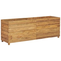 Fioriera 150x40x55 cm in Legno Massello di Teak e Acciaio