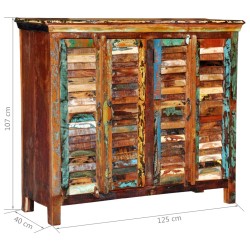 Credenza in Legno Massello di Riciclo con 4 Sportelli