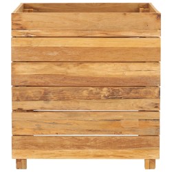 Fioriera 50x40x55 cm in Legno Massello di Teak e Acciaio