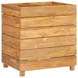 Fioriera 50x40x55 cm in Legno Massello di Teak e Acciaio