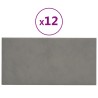 Pannelli Murali 12 pz Grigio Chiaro 60x30 cm in Velluto 2,16 m²