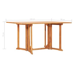 Tavolo Pieghevole a Farfalla 150x90x75 cm in Massello di Teak