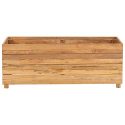 Fioriera 100x40x38 cm in Legno Massello di Teak e Acciaio