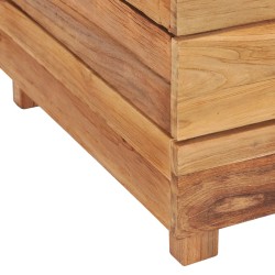 Fioriera 100x40x38 cm in Legno Massello di Teak e Acciaio