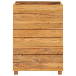 Fioriera 50x40x72 cm in Legno Massello di Teak e Acciaio