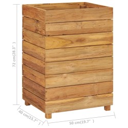 Fioriera 50x40x72 cm in Legno Massello di Teak e Acciaio