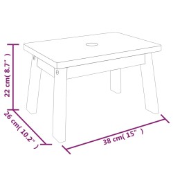 Sgabello 38x26x22 cm in Legno Massello di Acacia