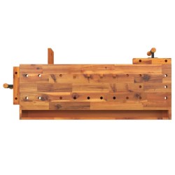 Banco Lavoro Cassetto e Morse 92x48x83 cm Legno Massello Acacia