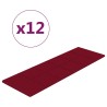 Pannelli Murali 12 pz Rosso Vino 90x30 cm Velluto 3,24 m²